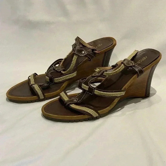 Aerosoles Swish Bone brown leather wedge, size 11 - Picture 2 of 6